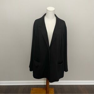 J Jill Jacket Blazer Ponte Knit Layering Career Work Capsule Wardrobe Black